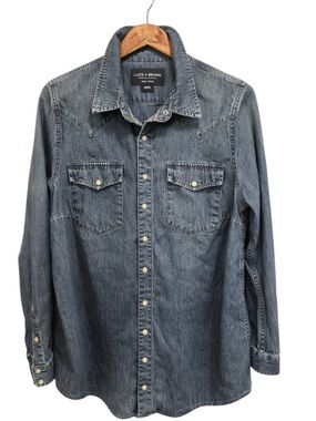 Lucky Brand Western Denim Shirt California Fit Snap Button Down Women’ Size 1X